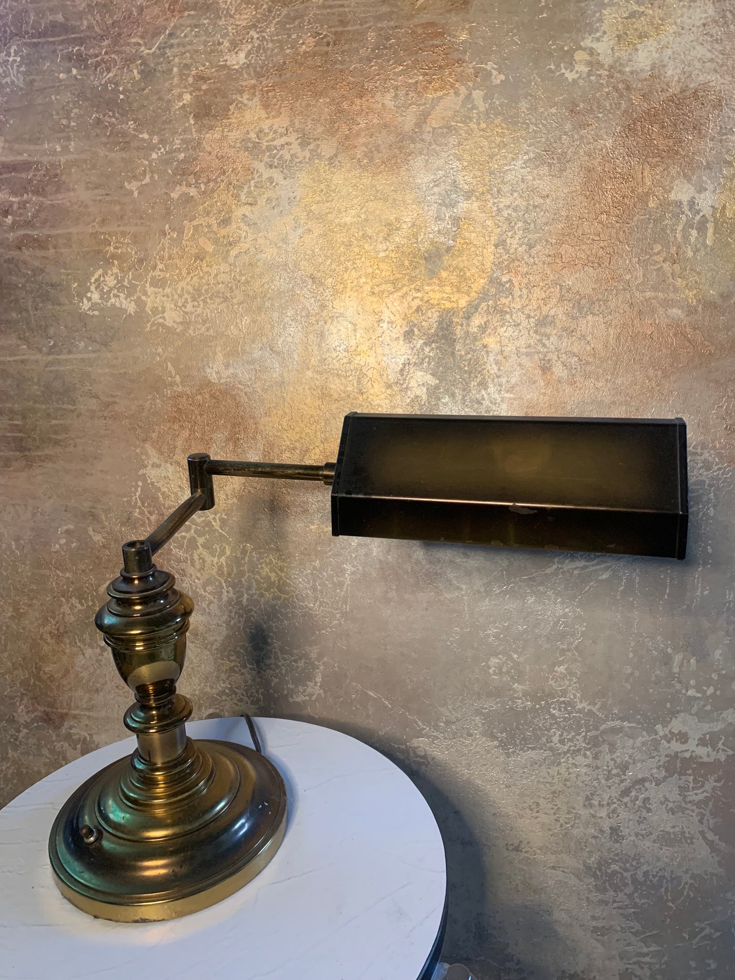Vintage Brass Banker Desk Lamp