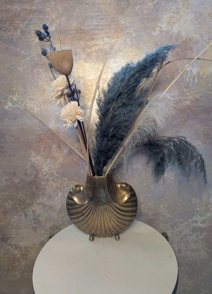 Brass Vase and Wild Mix Decor