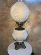 Victorian Frosted Glass and Brass Light Fixture