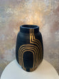 Custom Painted Black and Gold Vase